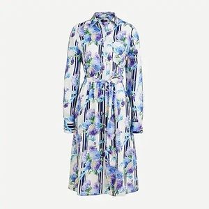 J. Crew | A-line Shirtdress Vintage Floral Stripe